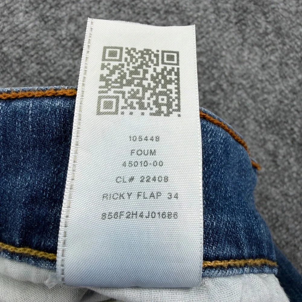 True Religion Jeans Men's 32x34 Blue Ricky Relaxed Straight Flap Pockets